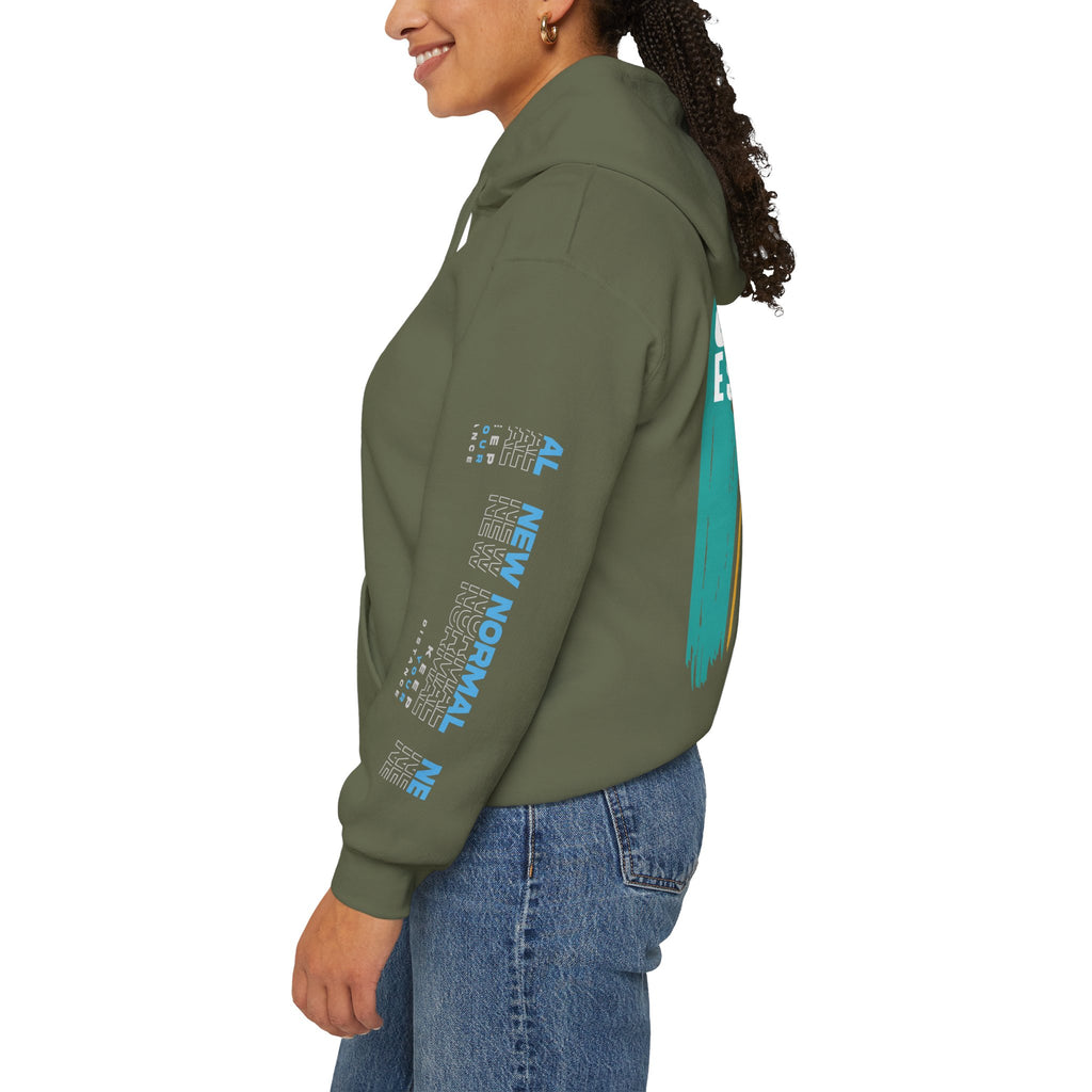Women's Retro Paint Stripe Hoodie — “85 EST.” Graphic Sleeve Hoodie