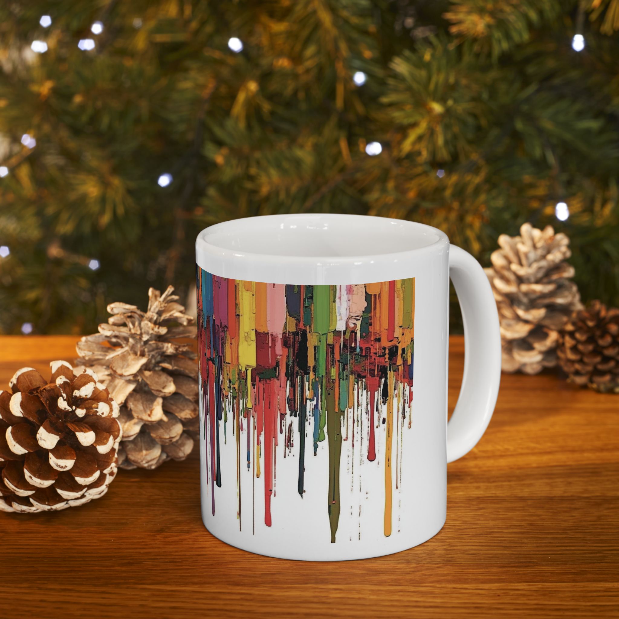 Color Drip Ceramic Mug — Bold Melted-Paint Design (11oz & 15oz)