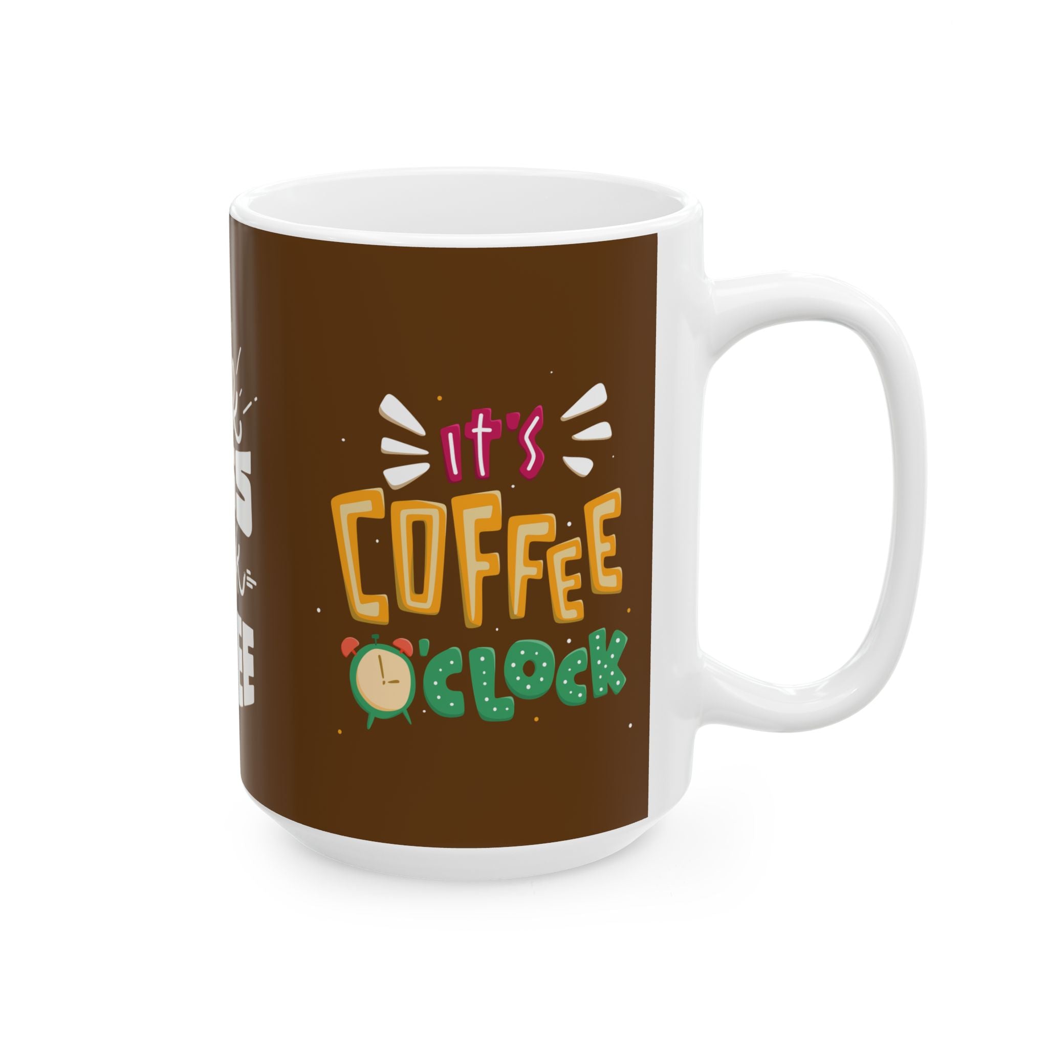Cozy Brown Hand-Lettered Coffee Mug — Whimsical Morning Pep Talk (11oz & 15oz)