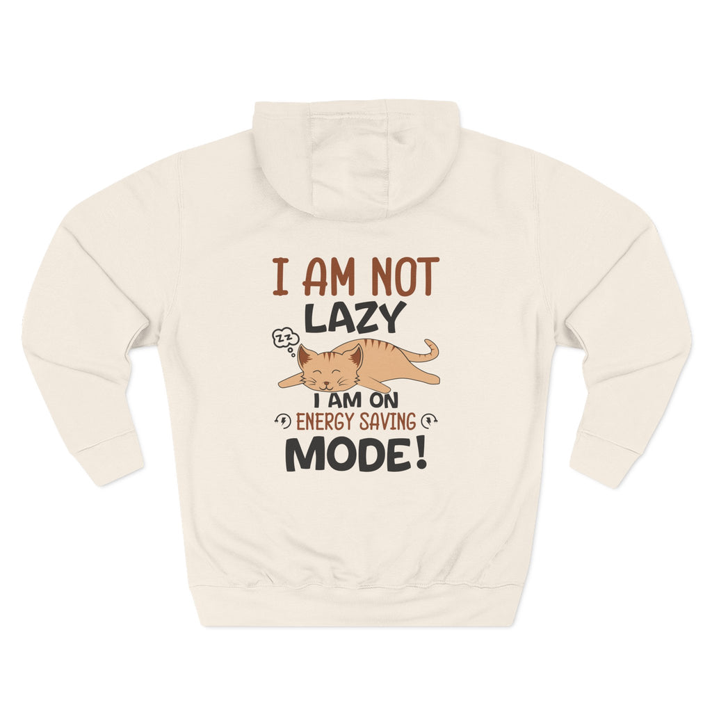 "I Am Not Lazy" Cute Cat Graphic Fleece Hoodie