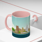 Dawn City Skyline Ceramic Coffee Mug — Illustrated Urban Landmark Accent Mug (11oz)