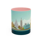 Dawn City Skyline Ceramic Coffee Mug — Illustrated Urban Landmark Accent Mug (11oz)