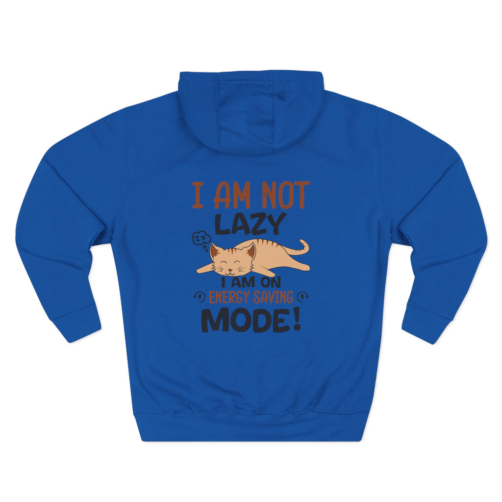 "I Am Not Lazy" Cute Cat Graphic Fleece Hoodie