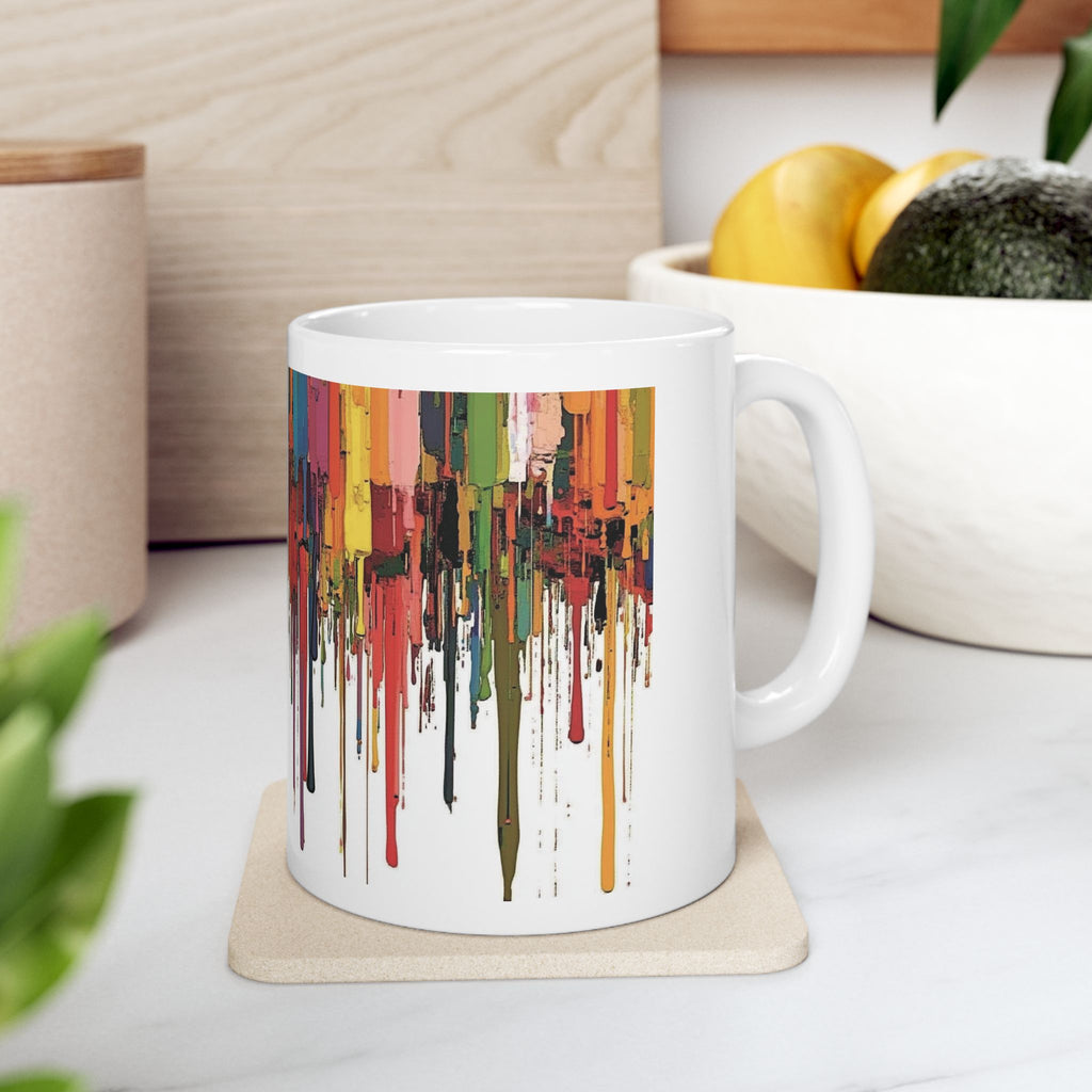 Color Drip Ceramic Mug — Bold Melted-Paint Design (11oz & 15oz)