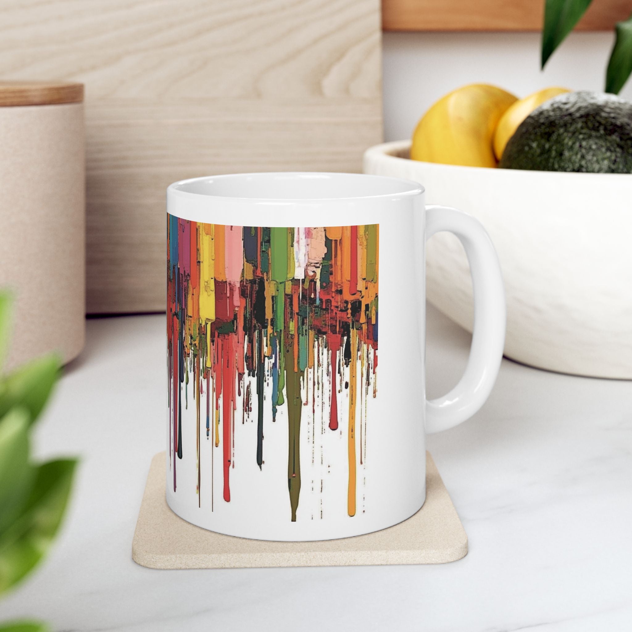 Color Drip Ceramic Mug — Bold Melted-Paint Design (11oz & 15oz)