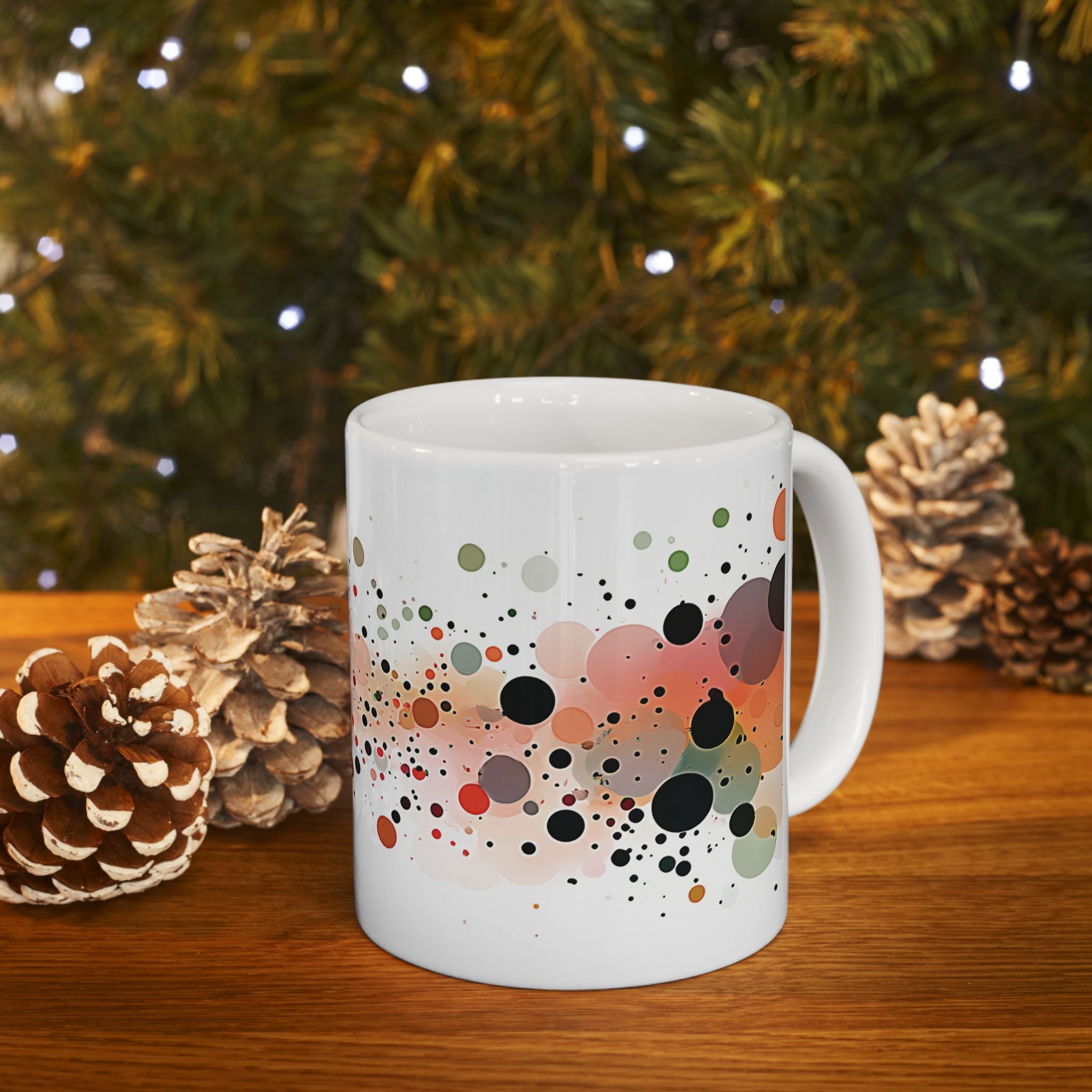 Colourful Speckled Confetti Ceramic Mug: Abstract Dots Coffee Cup (11oz)