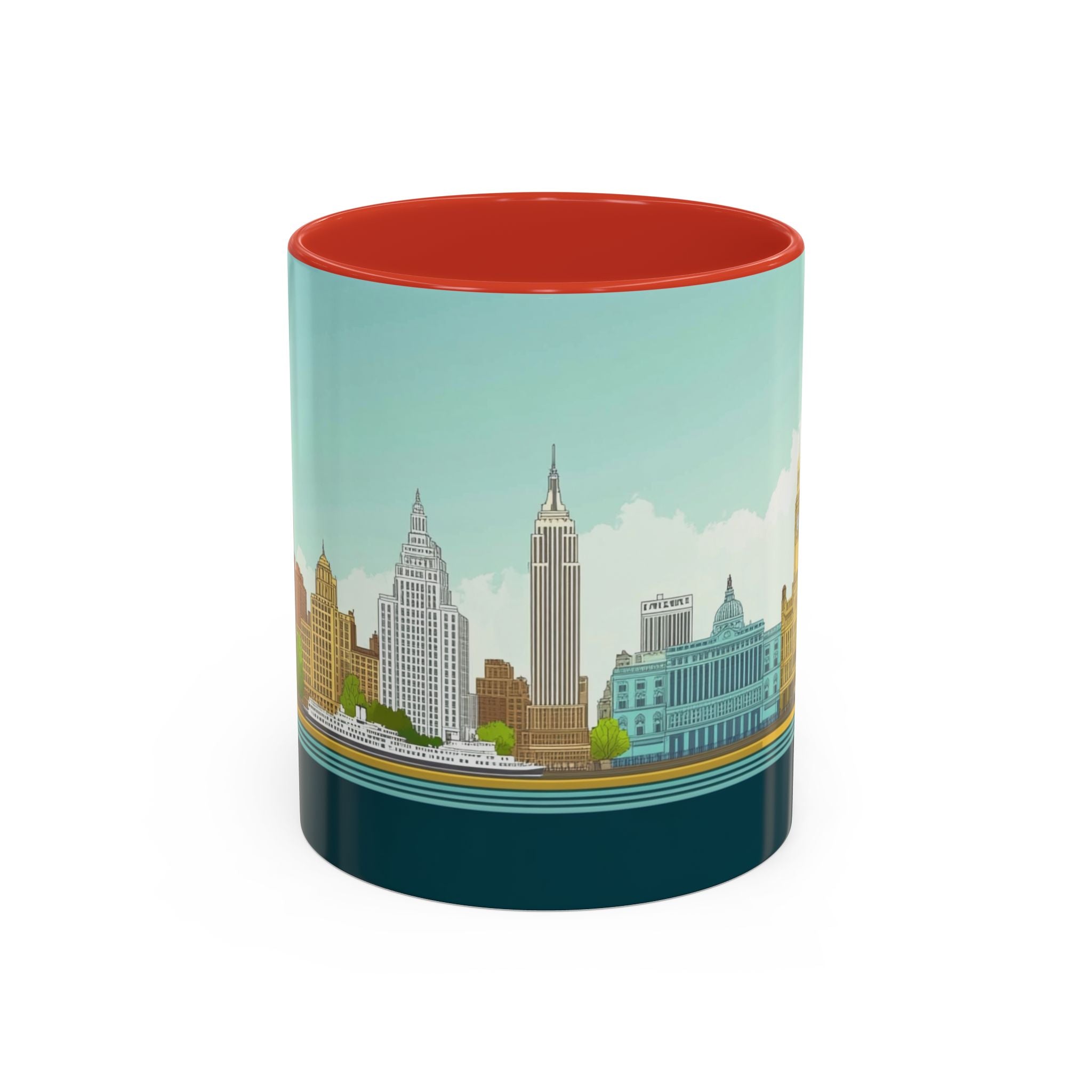 Dawn City Skyline Ceramic Coffee Mug — Illustrated Urban Landmark Accent Mug (11oz)